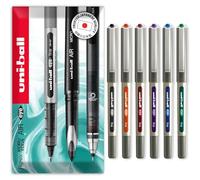 uni-ball EYE UB-157 Lot de 6 stylos roller à pointe 0,7 mm Livré dans un coffret cadeau