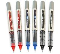 uni-ball EYE UB-157 Lot de 6 stylos roller Pointe 0,7 mm Noir/bleu/rouge, multicolore