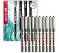 uni-ball EYE UB-157E Lot de 10 Rollers 0,7 mm Encre Vin Rouge | Encre résistante à la décoloration, à l'eau et aux produits chimiques, débit constant lisse, formule sans acide