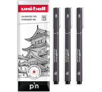 uni-ball Feutres fins à pointe fine | Encre résistante à l'eau et à la décoloration | Idéal pour croquis, scrapbooking, contour, art, dessin technique | Dans une enveloppe cadeau (gris foncé, 0,1 mm