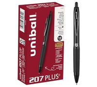 uni-ball Gel 207PLUS+, 0,7 mm, noir, OS Dozen