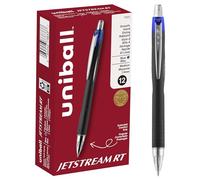 Uni-ball Jetstream RT Lot de 12 stylos à bille, pointe grasse (1 mm), bleu,