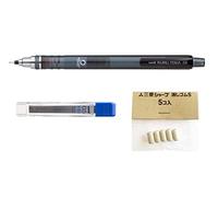 Uni Ball Kuru Toga 0,7 mm, Porte-mine mécanique avec mécanisme pour garder la pointe toujours affûtée, Corps fumé, Lot de 12 mines + 5 gommes gratuites