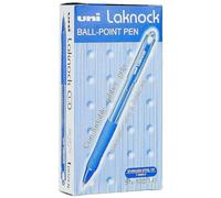 Uni-Ball Laknock Stylo à bille rechargeable Pointe large rétractable Encre Bleue Lot de 12