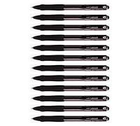 Uni-Ball Laknock Stylo à bille rechargeable Pointe moyenne rétractable Encre Noire Lot de 12