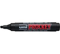 UNI-BALL Lot de 12 Marqueurs PROCKEY PM126 Pte biseautée large 5,7mm Noir