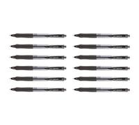 UNI-BALL Lot de 12 Stylos bille Laknock SN100/14 Rétract. Grip Pointe Large 1,4mm Noir