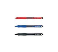 UNI-BALL Lot de 12 Stylos bille Laknock SN100/14 Rétractable Grip Pointe Large 1,4mm Rouge