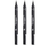 Lot de 3 feutres de dessin uni pin - Pointe brush - Noir - Uni-ball Noir