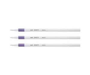 Uni-Ball Lot De 3 Feutres Dessin Et Ecriture Fine 0,4 Mm Emott 34 - Lilas