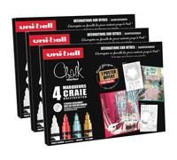 Uni-Ball Lot De 3 Marqueurs Craie Chalk Marker, Coffret Noël Tradition