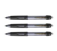 Uni-Ball Lot De 3 Stylos Bille Power Tank Sn220 Rétractable Grip Pointe Moyenne 1mm Noir
