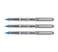 Uni-Ball Lot De 3 Stylos Roller Encre Liquide Recyclé Ub157e Pointe Moyenne Bleu