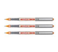 Uni-Ball Lot De 3 Stylos Roller Encre Liquide Recyclé Ub157e Pointe Moyenne Orange
