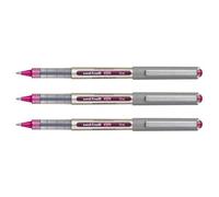 Uni-Ball Lot De 3 Stylos Roller Encre Liquide Recyclé Ub157e Pointe Moyenne Pourpre