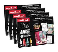 Uni-Ball Lot De 4 Marqueurs Craie Chalk Marker, Coffret Noël Tradition
