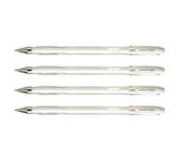 Uni-Ball Lot De 4 Rollers Encre Gel Signo Um120ac Pte Moy. 0,7mm Blanc