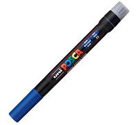 UNI-BALL Lot de 5 Marqueurs pinceau POSCA PCF350 1-10mm Bleu Foncé | Marqueur à encre pigmentée à base d'eau, pointe pinceau flexible de 1 à 10 mm, pour presque toutes les surfaces