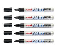 Uni-Ball Lot De 5 Marqueurs Pointe Conique Moyenne Paint Marker Px20 2,2 - 2,8mm Noir