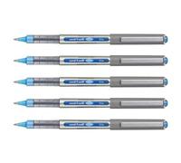 Uni-Ball Lot De 5 Stylos Roller Encre Liquide Recyclé Ub157e Pointe Moyenne Bleu Ciel