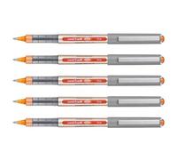 Uni-Ball Lot De 5 Stylos Roller Encre Liquide Recyclé Ub157e Pointe Moyenne Orange