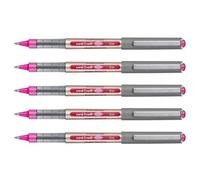 Uni-Ball Lot De 5 Stylos Roller Encre Liquide Recyclé Ub157e Pointe Moyenne Rose