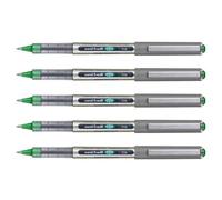 Uni-Ball Lot De 5 Stylos Roller Encre Liquide Recyclé Ub157e Pointe Moyenne Vert