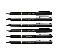 UNI-BALL Lot de 6 Feutres d'écriture Sign Pen MYT7 Pte Nylon Noir