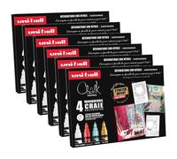 Uni-Ball Lot De 6 Marqueurs Craie Chalk Marker, Coffret Noël Tradition