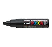 uni Posca Marqueur PC8K Pointe biseautée 8 mm Noir – Lot de 6