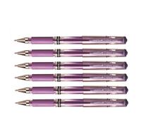 Uni-Ball Lot De 6 Rollers Encre Gel Signo Broad Um153 Grip Pointe Large 1mm Violet Métal