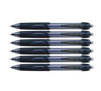 Uni-Ball Lot De 6 Stylos Bille Power Tank Sn220 Rétractable Grip Pointe Moyenne 1mm Noir