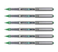 Uni-Ball Lot De 6 Stylos Roller Encre Liquide Recyclé Ub157e Pointe Moyenne Vert