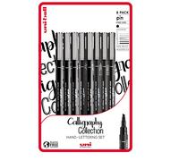 uni-ball Lot de 8 stylos à pointe fine noire à pointe fine, encre résistante à l'eau et à la décoloration, idéal pour les architectes, les croquis, le scrapbooking, le dessin, l'art, la calligraphie,