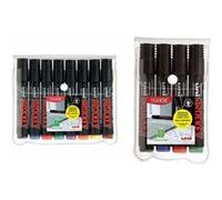 Marqueur uniball uni prockey permanent pointe biseautée tracé 2/5mm encre sans alcool corps plastique pochette 8 unités