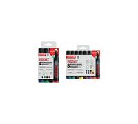 Marqueur uniball uni prockey permanent pointe biseautée tracé 2/5mm encre sans alcool corps plastique pochette 8 unités