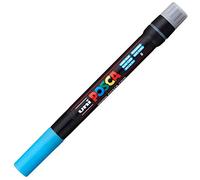 UNI-BALL Marqueur pinceau Brush POSCA PCF350 1-10mm Bleu Clair | Marqueur à encre pigmentée à base d'eau, pointe pinceau flexible de 1 à 10 mm, pour presque toutes les surfaces