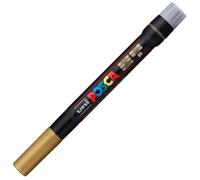 UNI-BALL Marqueur pinceau Brush POSCA PCF350 1-10mm Or | Marqueur à encre pigmentée à base d'eau, pointe pinceau flexible de 1 à 10 mm, pour presque toutes les surfaces
