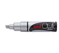Mitsubishi Pencil Marqueur craie PWE8K – Pointe biseautée 8 mm – Argent