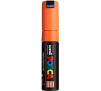 UNI-BALL Marqueur Pte large biseautée POSCA PC8K 8mm Orange Foncé | Marqueur à encre pigmentée à base d'eau, fort pouvoir couvrant, pour presque toutes les surfaces, pointe remplaçable