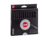 Uni Ball Marqueurs Indelébiles Pointe Fine Fineliner Uni PIN, Lot de 14 stylos noirs Micro Liner embouts assortis Marqueurs Professionnels Dessin Technique/Graphique, Bullet Journal, Lettering et