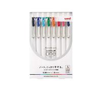 Uni Ball One UMNS388C Stylo à bille à encre gel 0,38 mm, lot de 8 couleurs