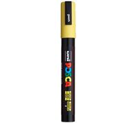 Uni-Ball PC5MJ Marqueur Noir, Jaune | Marqueur à encre pigmentée à base d'eau, opaque, pour presque toutes les surfaces, pointe remplaçable