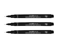 Uni-Ball Lot de 3 feutres de dessin uni pin - 0.1mm - Noir