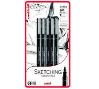 uni-ball PIN Lot de 5 stylos à pointe fine, encre résistante à l'eau et à la décoloration, idéal pour les architectes, les croquis, le scrapbooking, le dessin, l'art, le dessin technique, la qualité