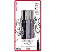 uni-ball PIN Lot de 5 stylos à pointe fine Noir Encre résistante à l'eau et à la décoloration Idéal pour architectes, croquis, scrapbooking, contour, art, dessin technique, qualité d'archivage