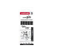 Mitsubishi Pencil Uni-ball – Pochette 5 feutres CS3200 – Pointe calibrée 0,1–0,7 mm – Noir