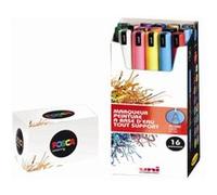 Marqueur posca pc1mr pointe calibree extra fine trait 0,7mm coloris assortis boite 16 unites