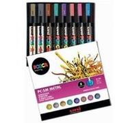 Marqueur Posca couleurs métallisées assorties pointe conique 1,8 à 2,5 mm - Boîte de 8
