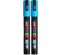 uni-ball Posca Marqueur Pointe ogive Moyen - Clair Bleu (Lot de 2)